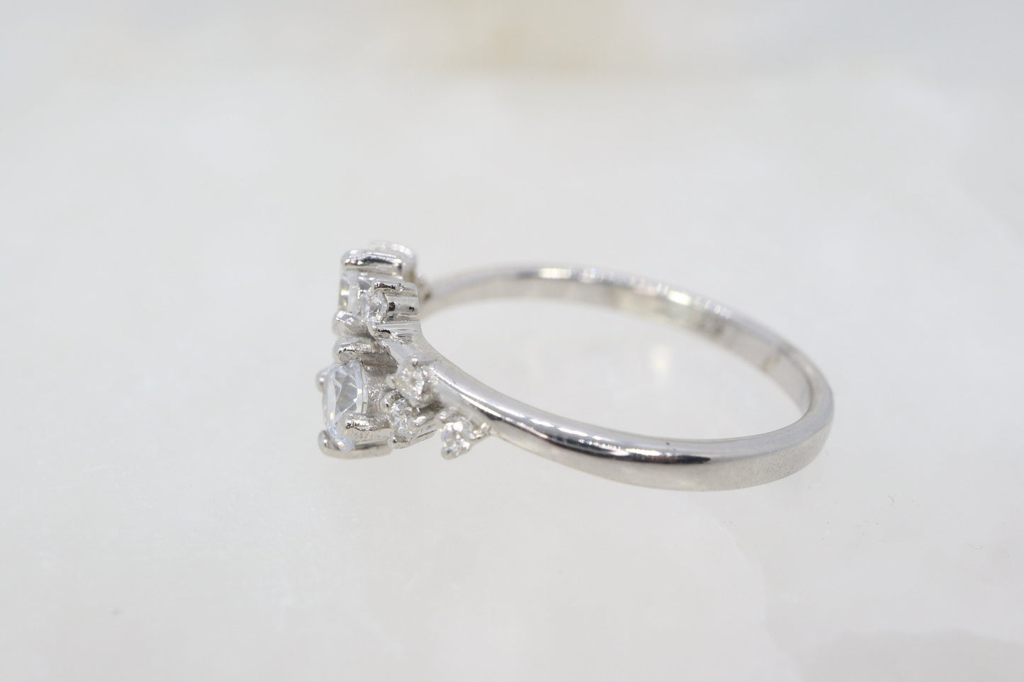 Unique Moissanite  Twig Ring Cluster Ring Sterling silver Band,Stacking Band Snowflake -Dainty Promise Star Anniversary gift