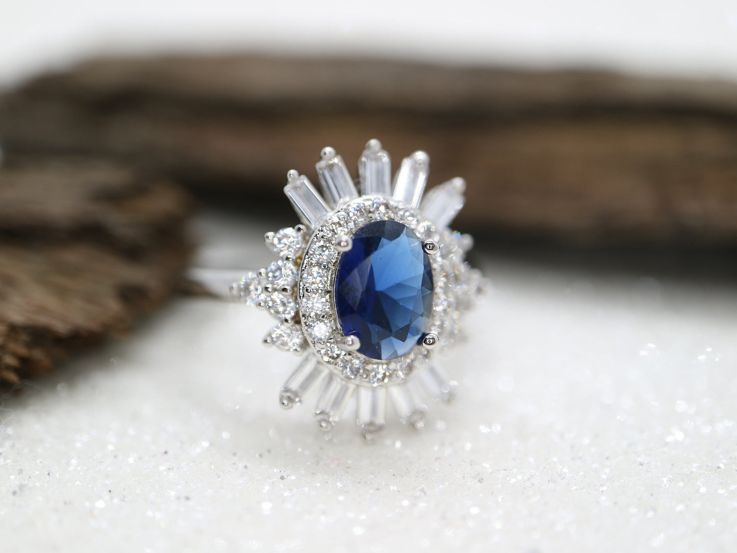 The Elizabeth Ring - Vintage-Inspired Moissanite Starburst Engagement Ring