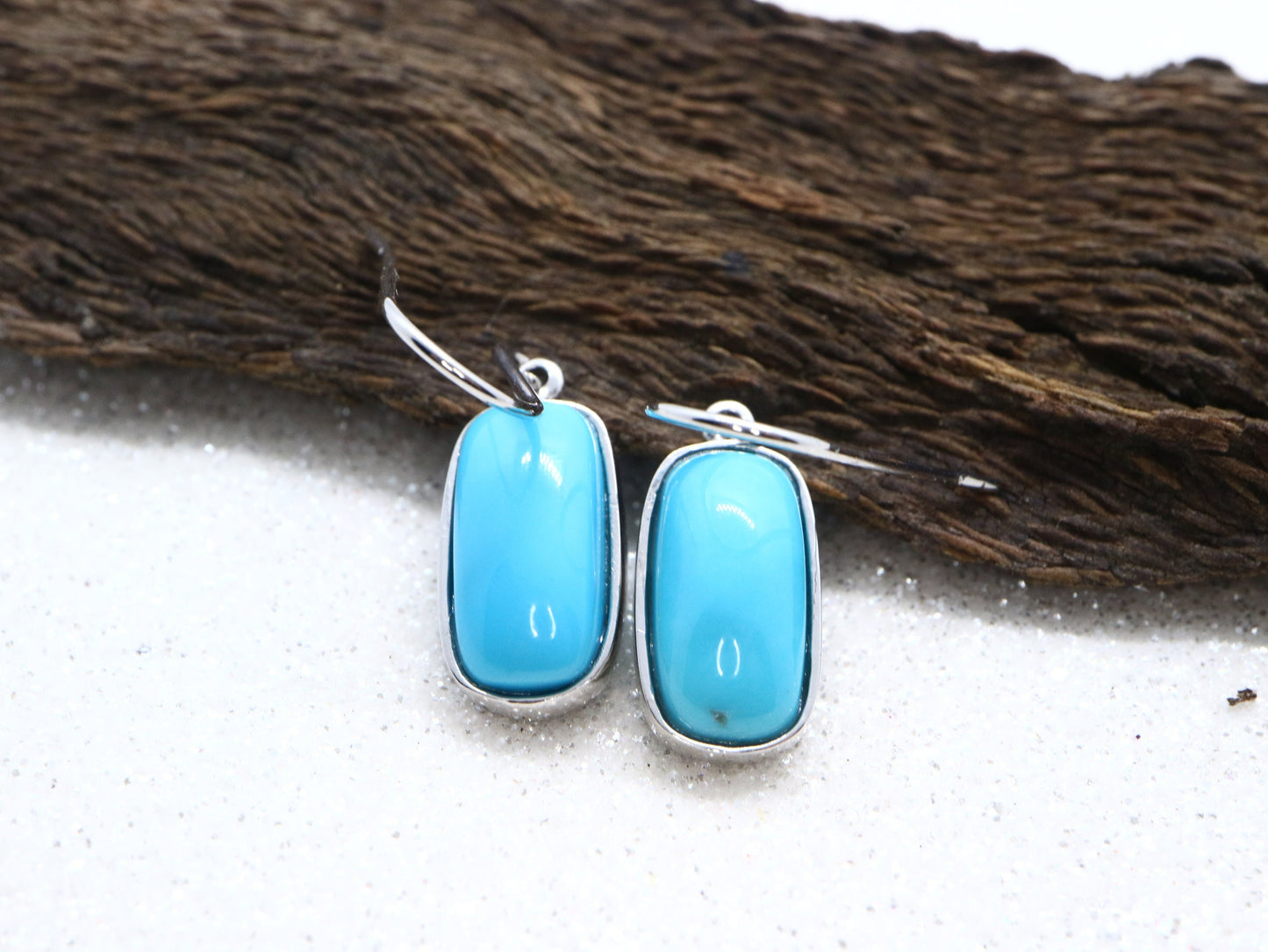 Natural Turquoise Silver Earrings,925 Sterling Silver Gemstone Earrings,Colorful Gemstone Earrings