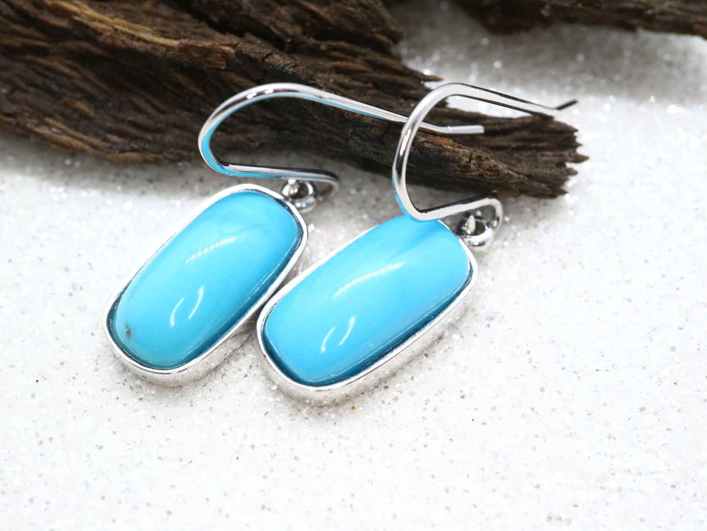 Natural Turquoise Silver Earrings,925 Sterling Silver Gemstone Earrings,Colorful Gemstone Earrings