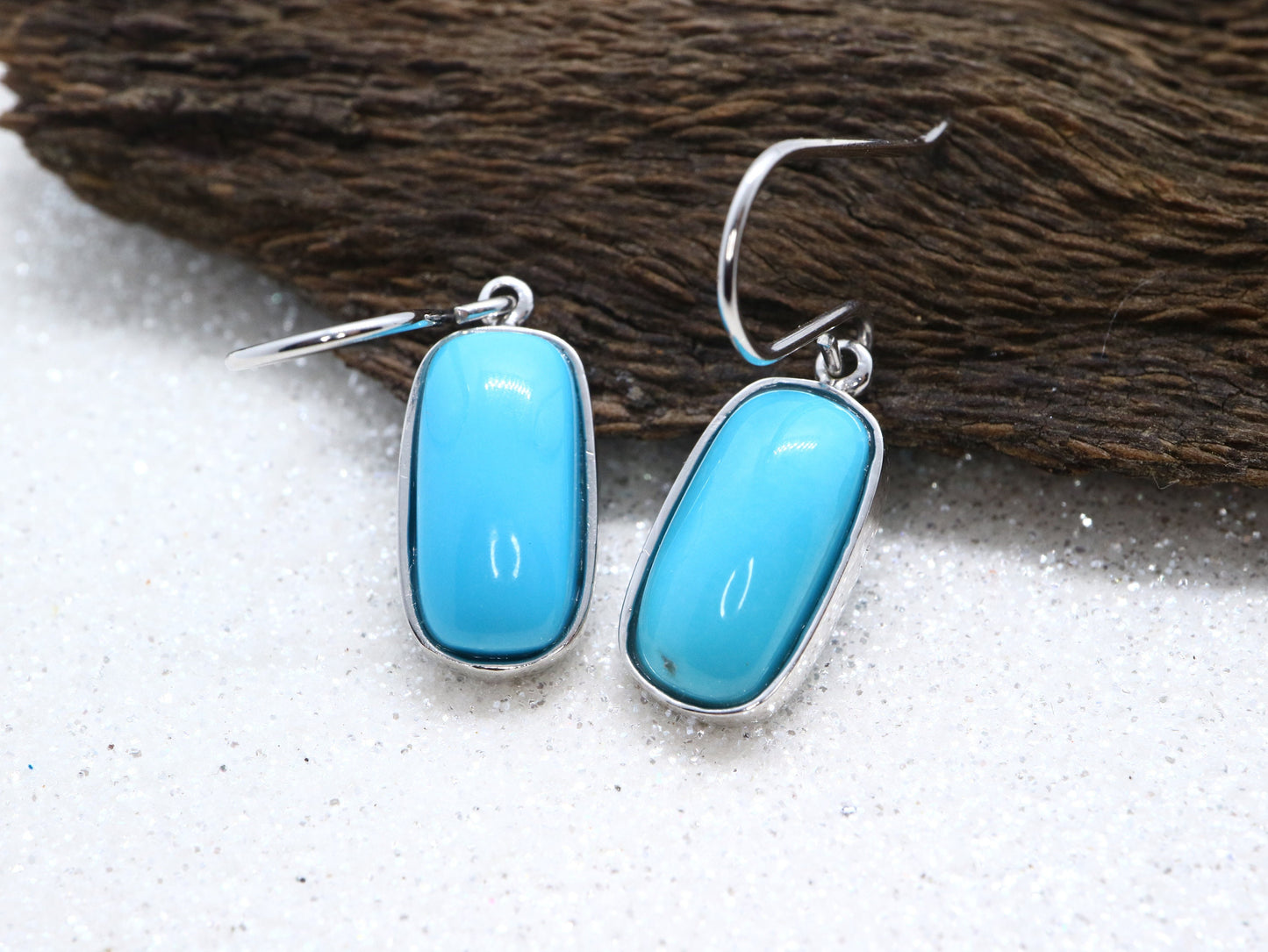 Natural Turquoise Silver Earrings,925 Sterling Silver Gemstone Earrings,Colorful Gemstone Earrings