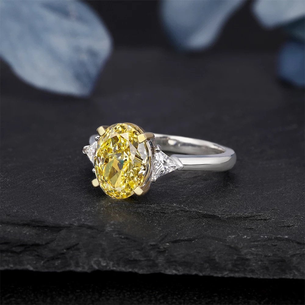 Natural citrine engagement ring, citrine and moissanite engagement ring