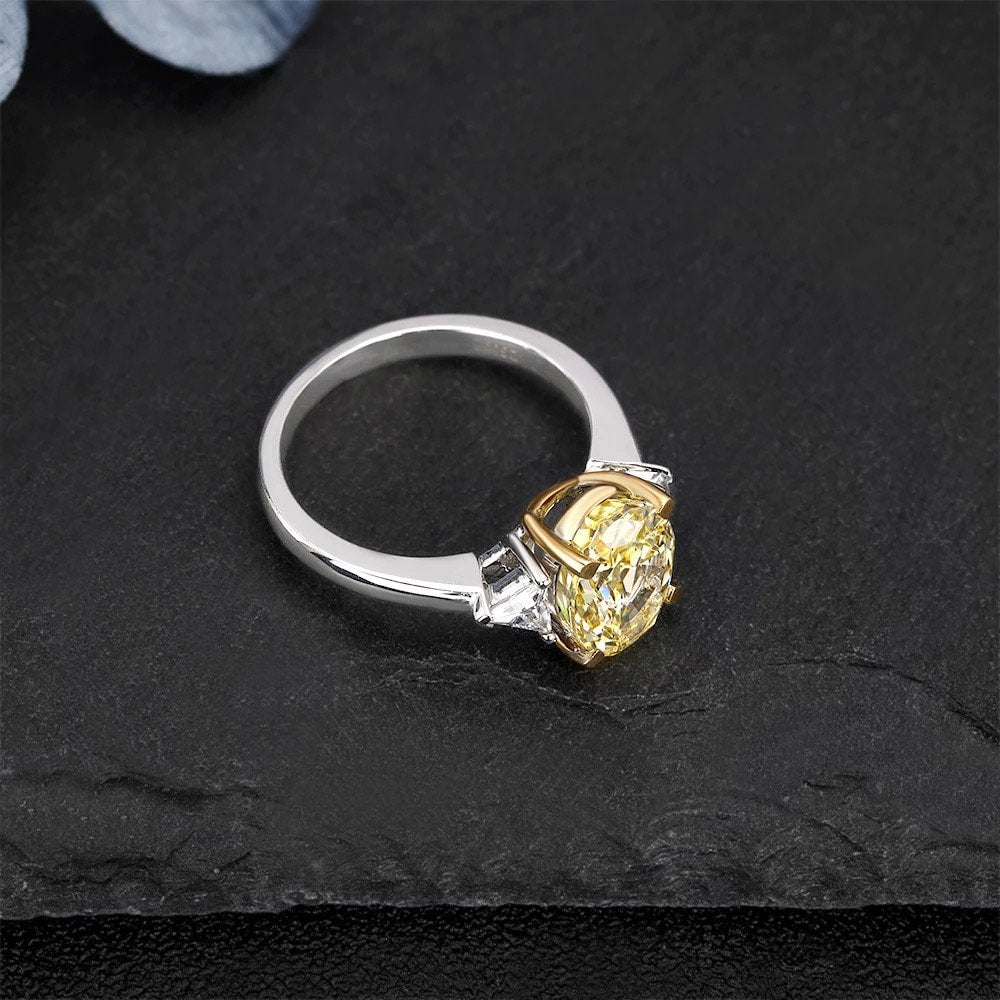 Natural citrine engagement ring, citrine and moissanite engagement ring