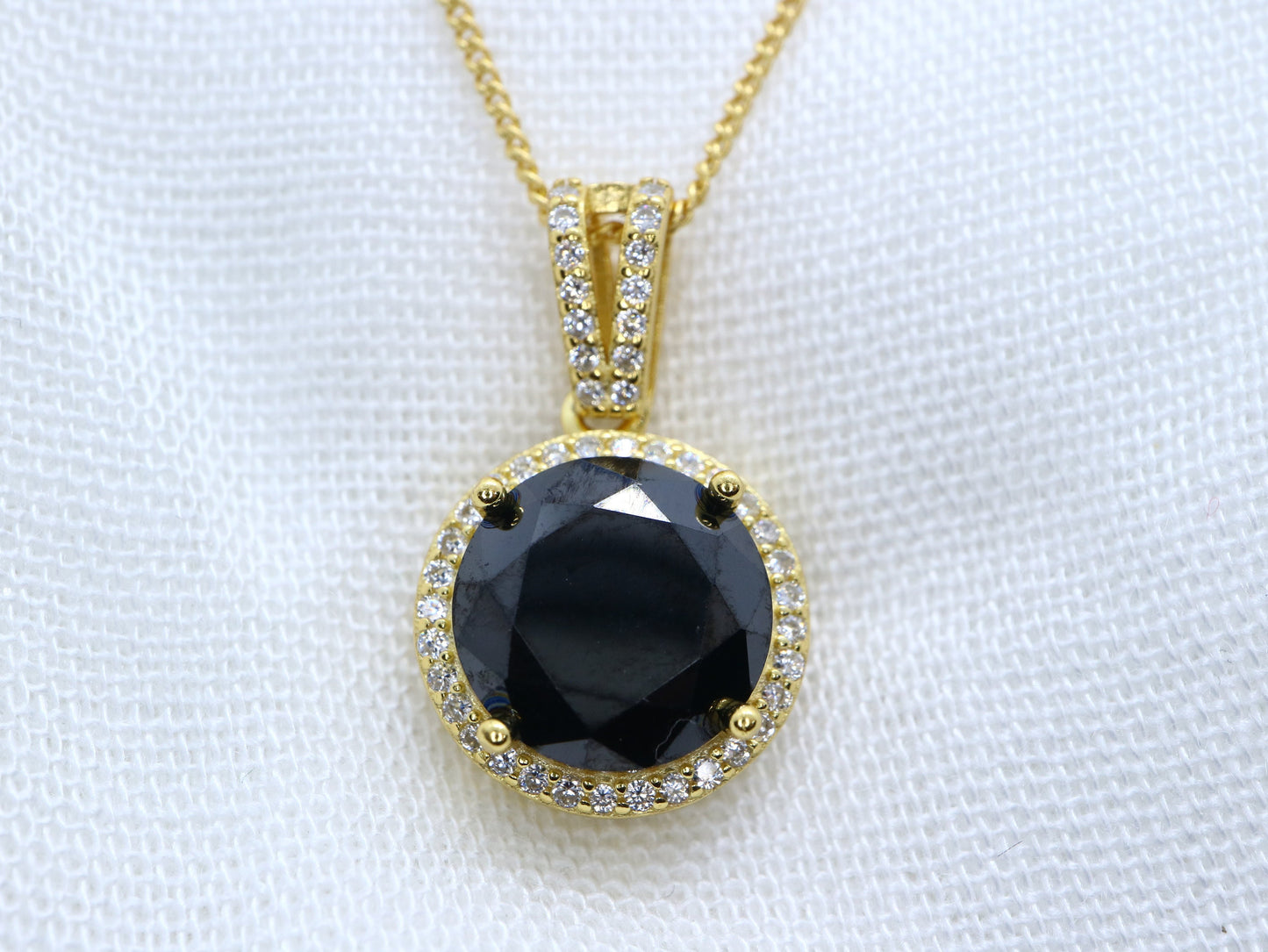 925 sterling silver black onyx CZ pendent, Elegant onyx pendant necklace, Black gemstone pendent, gift for her