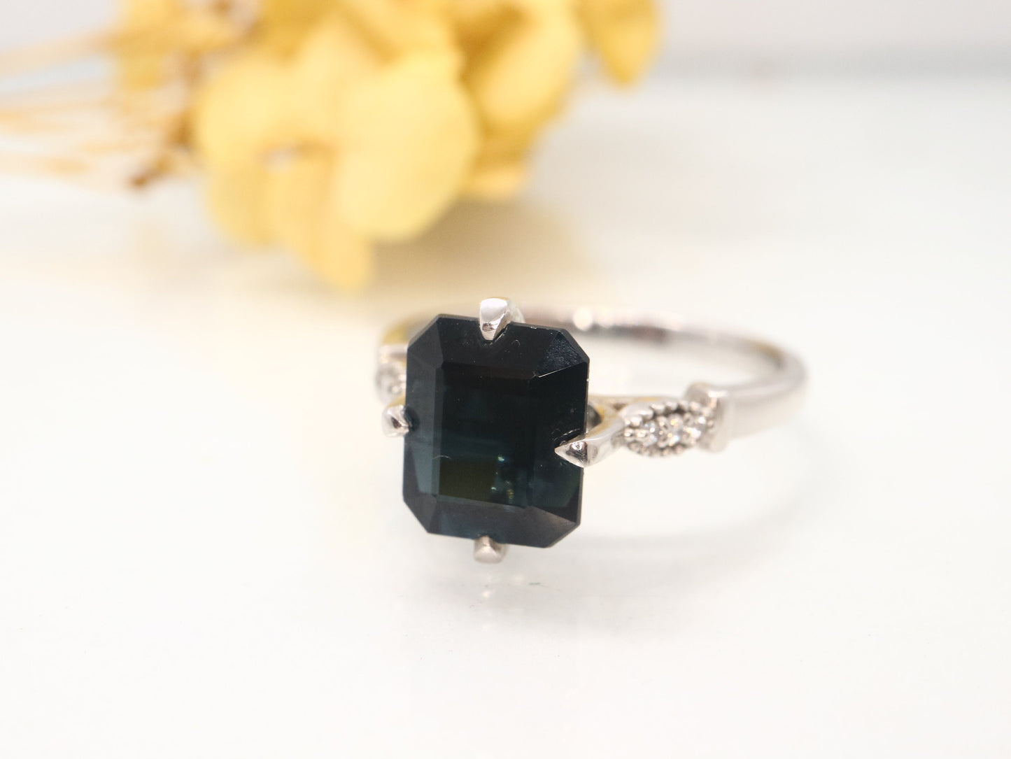 Art deco onyx and white gold engagement ring - diamond ring, vintage diamond ring, art deco diamond wedding ring