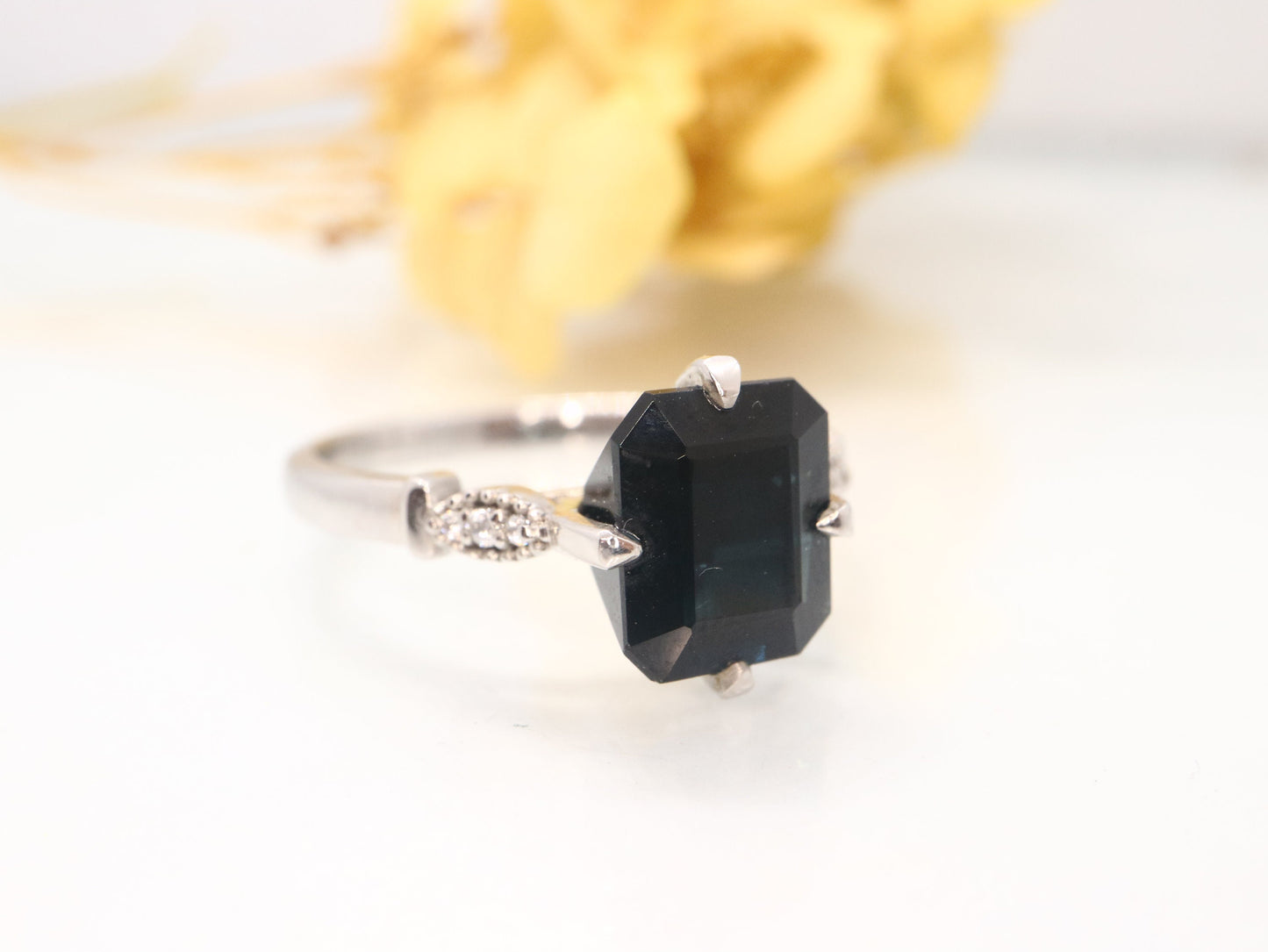 Art deco onyx and white gold engagement ring - diamond ring, vintage diamond ring, art deco diamond wedding ring