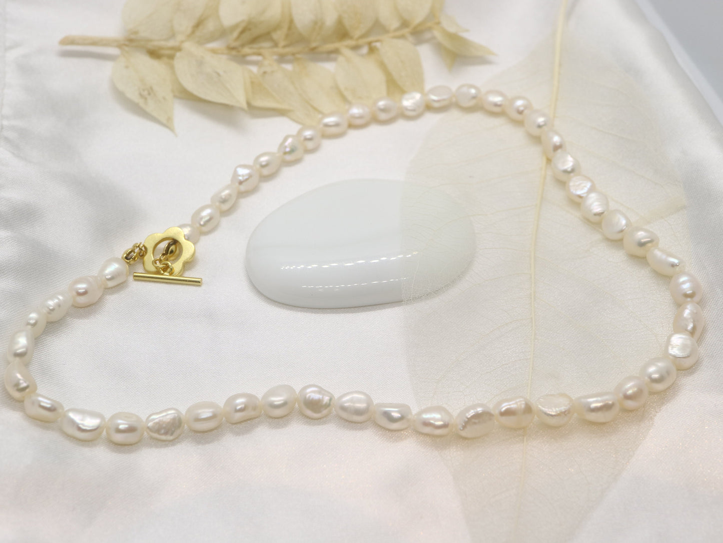 Sterling silver Pearl necklace, made for her