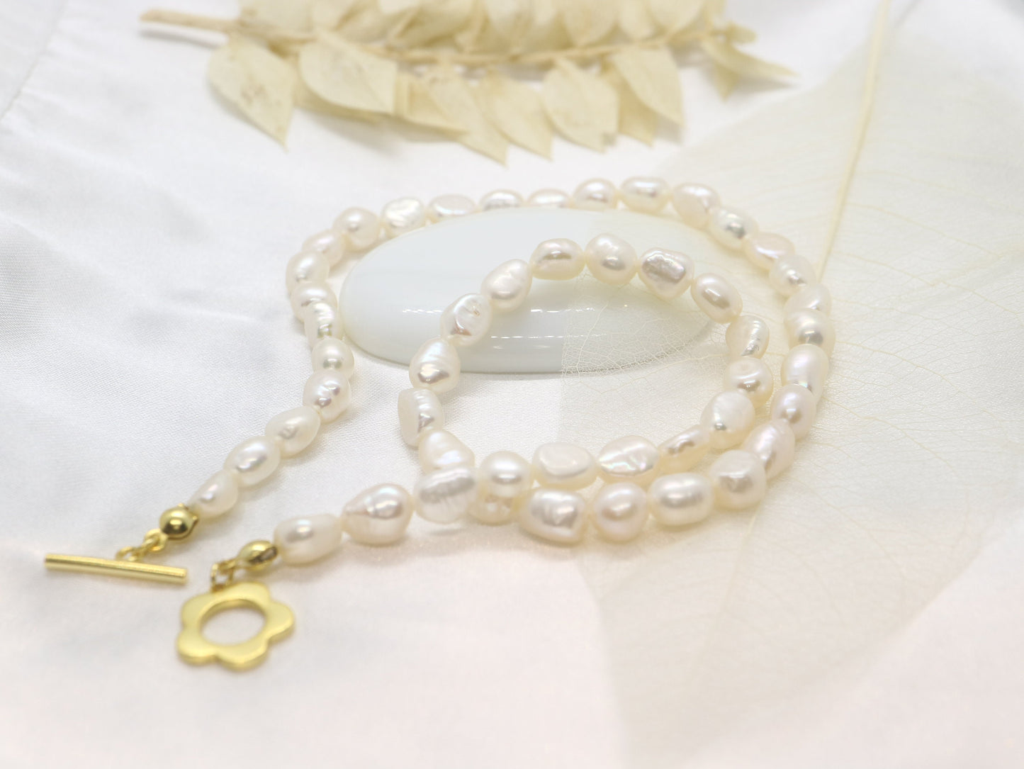 Sterling silver Pearl necklace, made for her