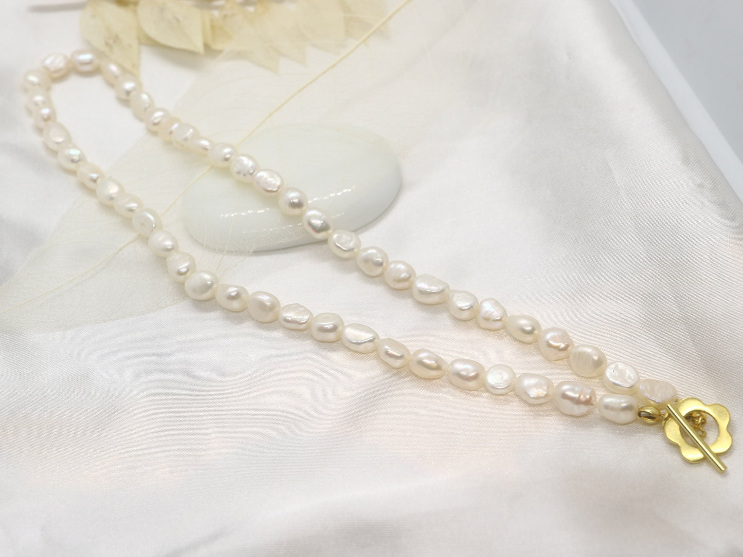 Sterling silver Pearl necklace, made for her