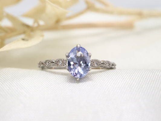 Sterling silver  tanzanite ring, Vintage tanzanite ring, Oval tanzanite engagement ring, Anniversary ring