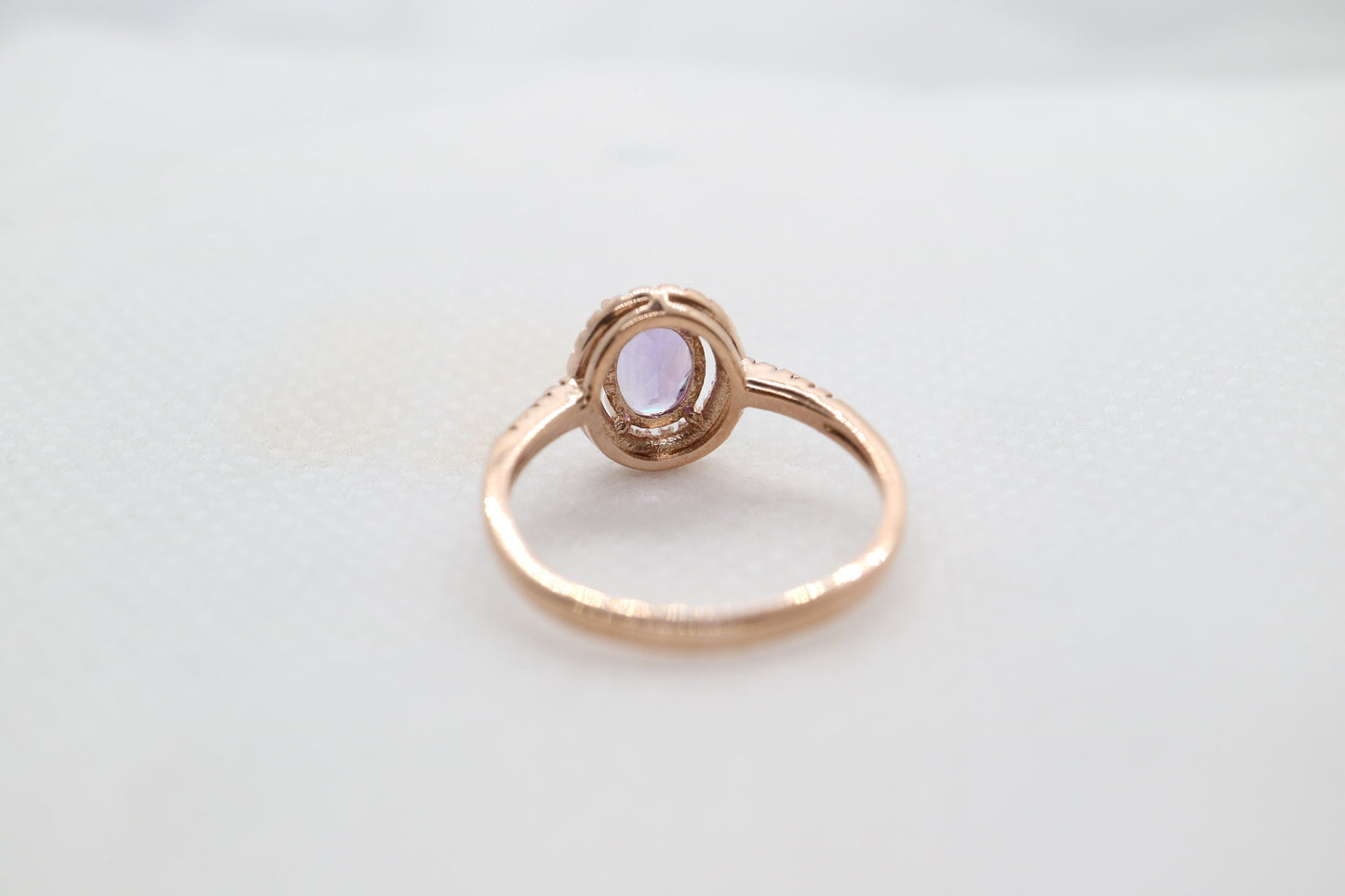 Natural ova cut Tanzanite halo ring set in 18k rose gold, Natural tanzanite ring in rose gold, Sterling silver ring