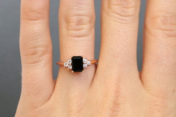 Onyx Engagement Ring