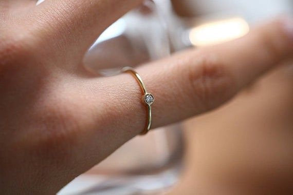 Milimalist diamond ring,diamond solitaire ring,solitaire diamond ring,promise ring,simple ring