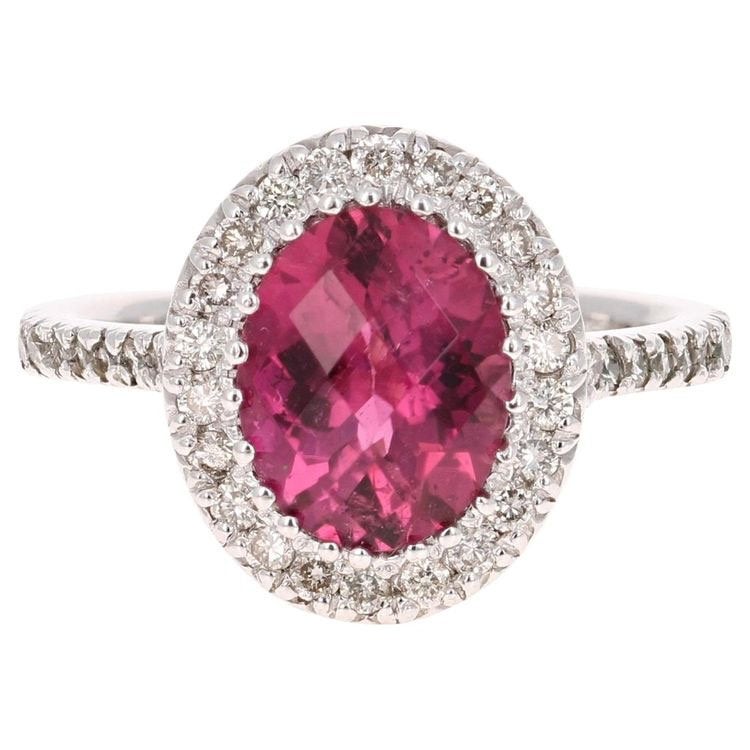 Pink tourmaline Dimond ring,Pink gemstone ring,wedding ring,