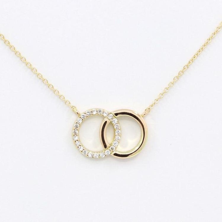 Circle Diamond Pendant Necklace/Dainty Necklace/14k Rose Gold Necklace/Dainty Necklace/0.18CT Natural High Quality Diamond/Simple Necklace