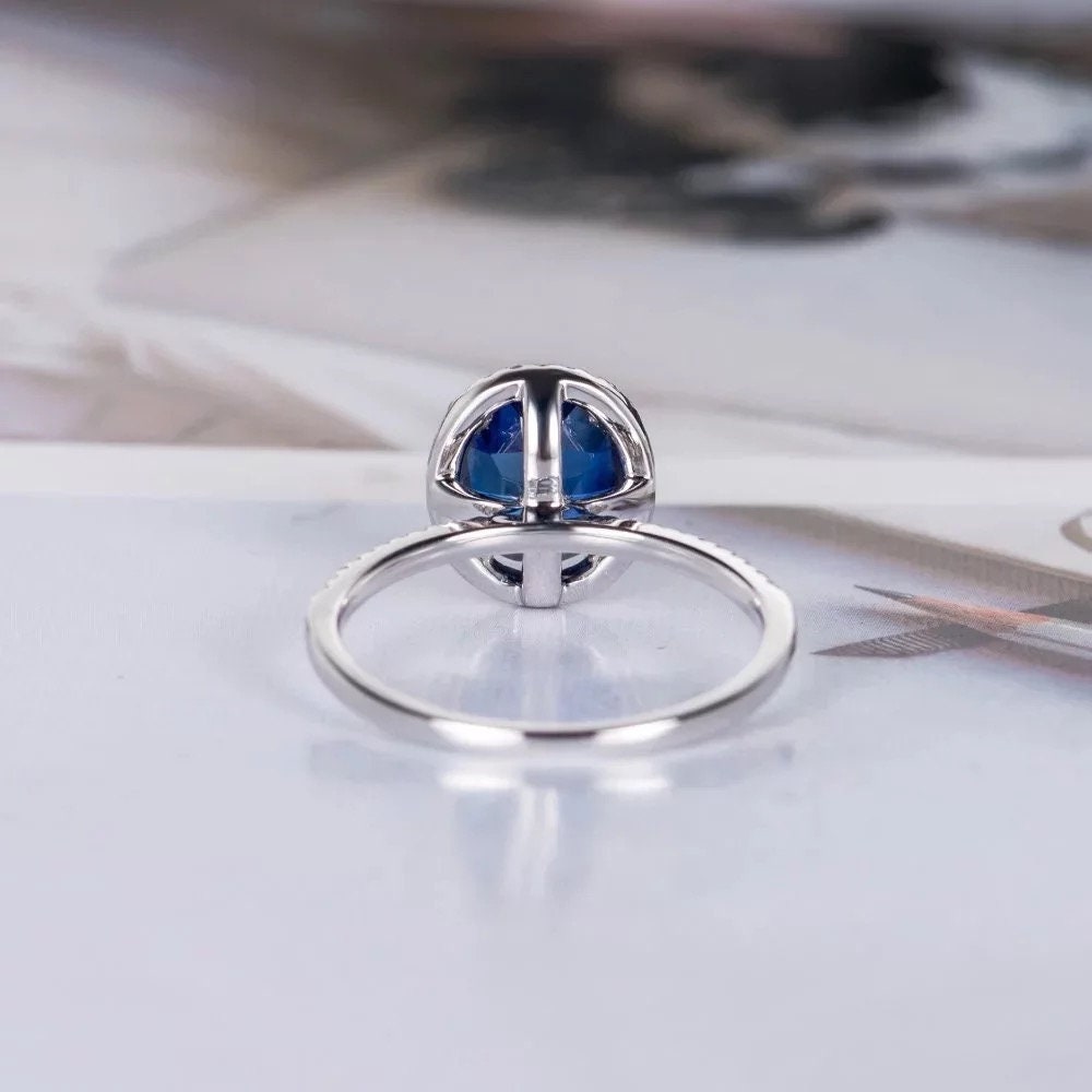 Oval sapphire engagement ring, Oval blue gemstone  engagement ring, Diamond  engagement ring, Gemstone ring, Promise Anniversary ring