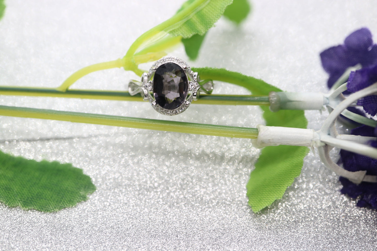 Sterling silver Black gemstone ring, silver spinel ring, Vintage promise ring, Anniversary Gift For Her Women, Promise Unique Silver ring