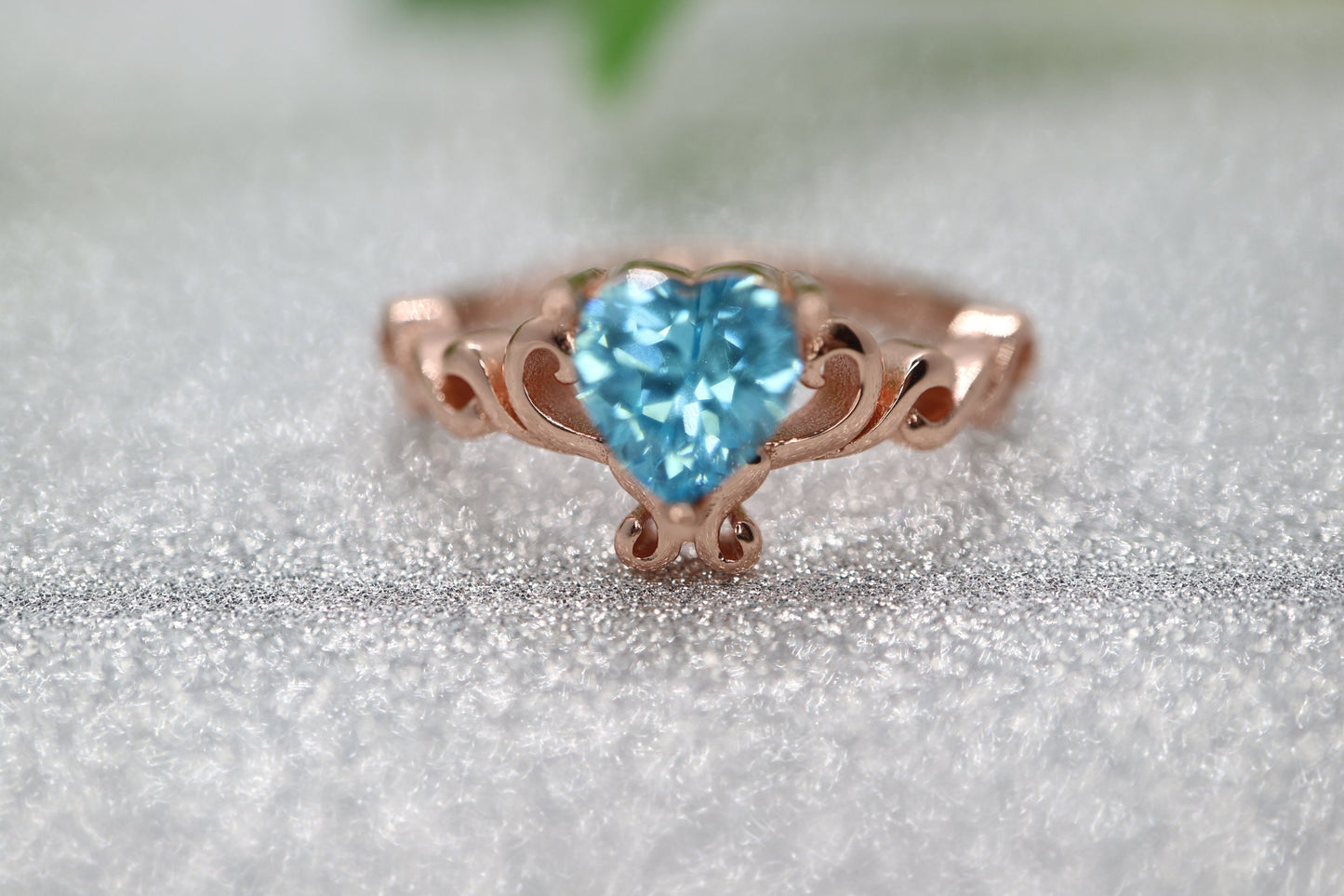 Vintage engagement Ring, blue topaz engagement ring, Antique Art deco 1920s ring, promise Anniversary ring