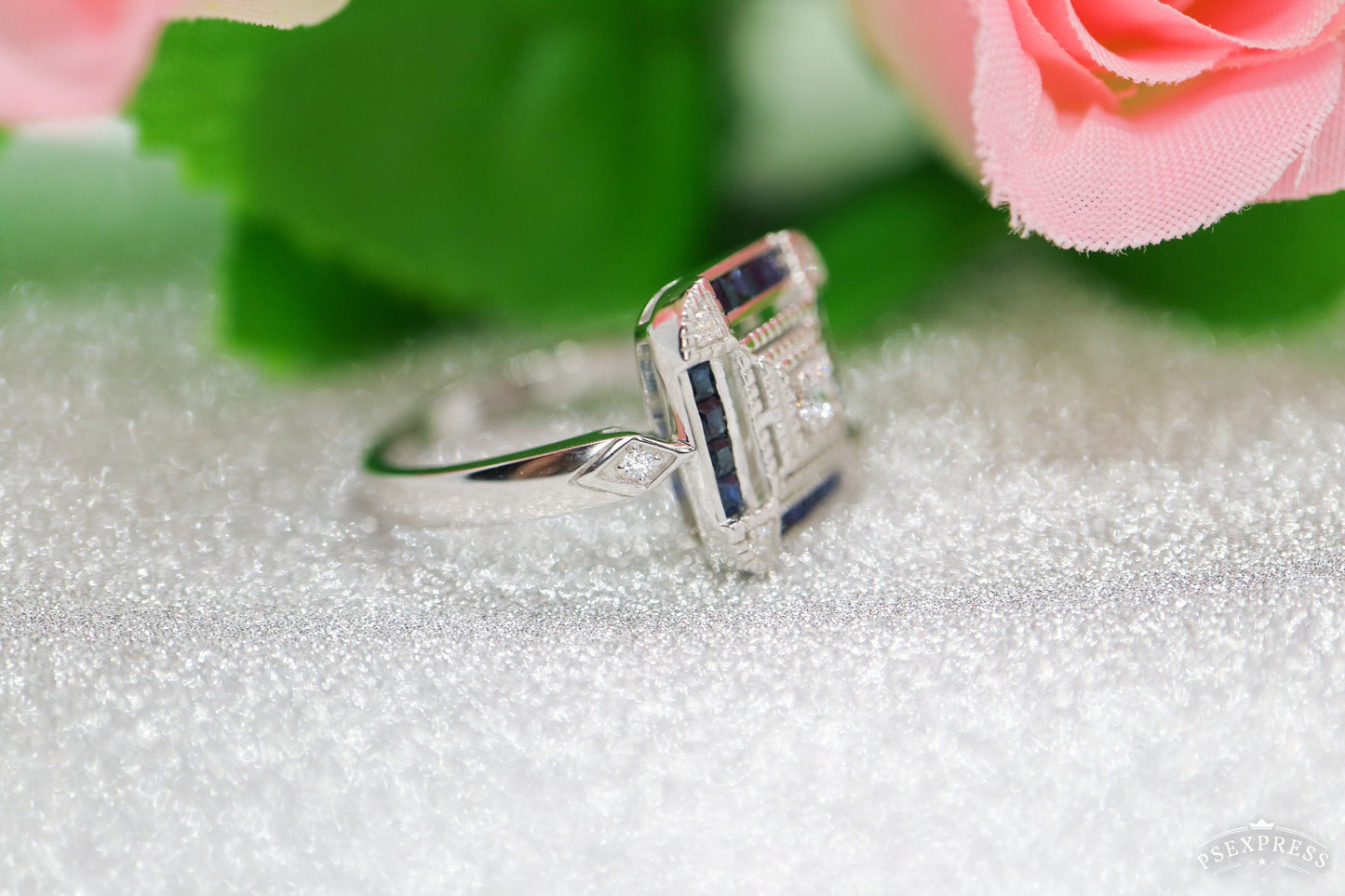 Art deco engagement ring, Vintage sapphire ring,  Vintage inspired ring, Antique sapphire ring