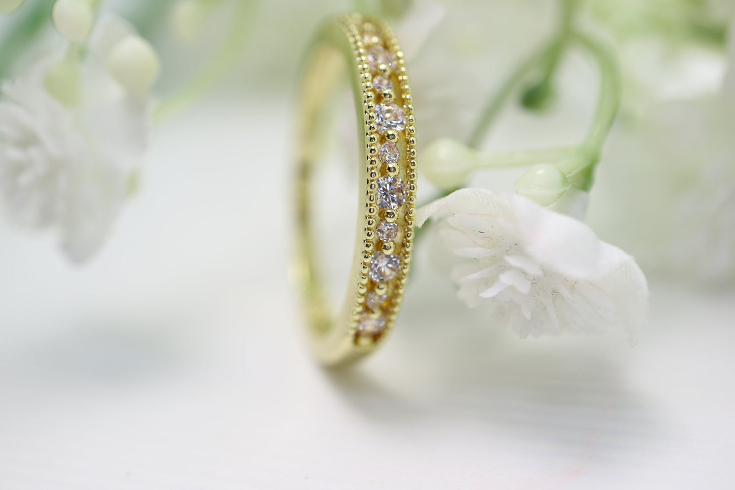 Lovely cocktail ring, Diamond wedding band, 14k gold dainty delicate minimal diamond Ring