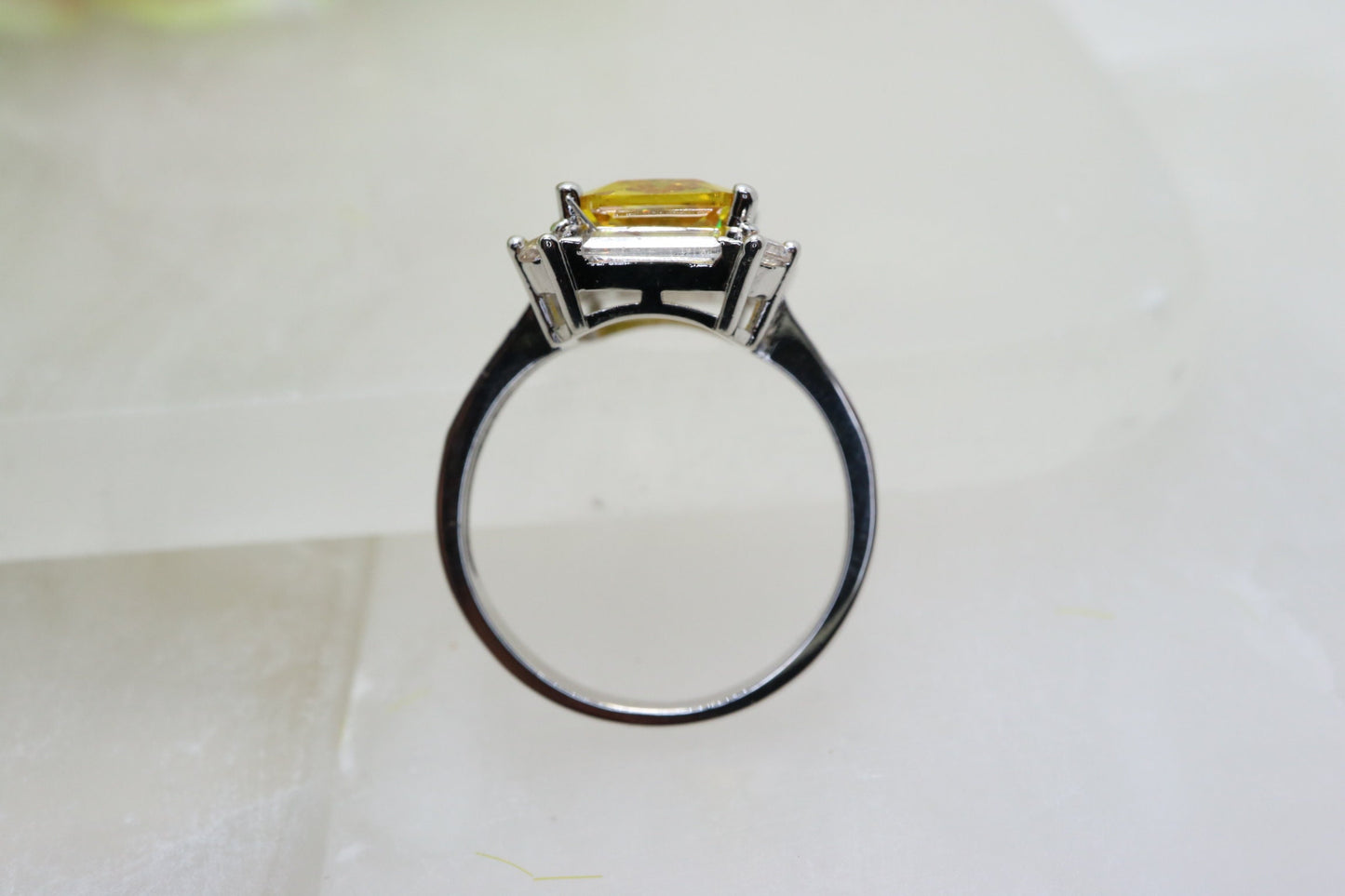 Art Deco engagement ring ,14k yellow gold Vantique ring,gift for her