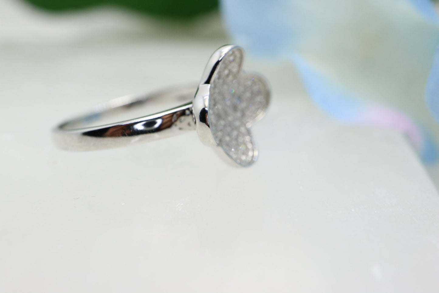 925 Sterling silver ring, Sterling  flower ring, CZ ring, Anniversary gift, Gift for her