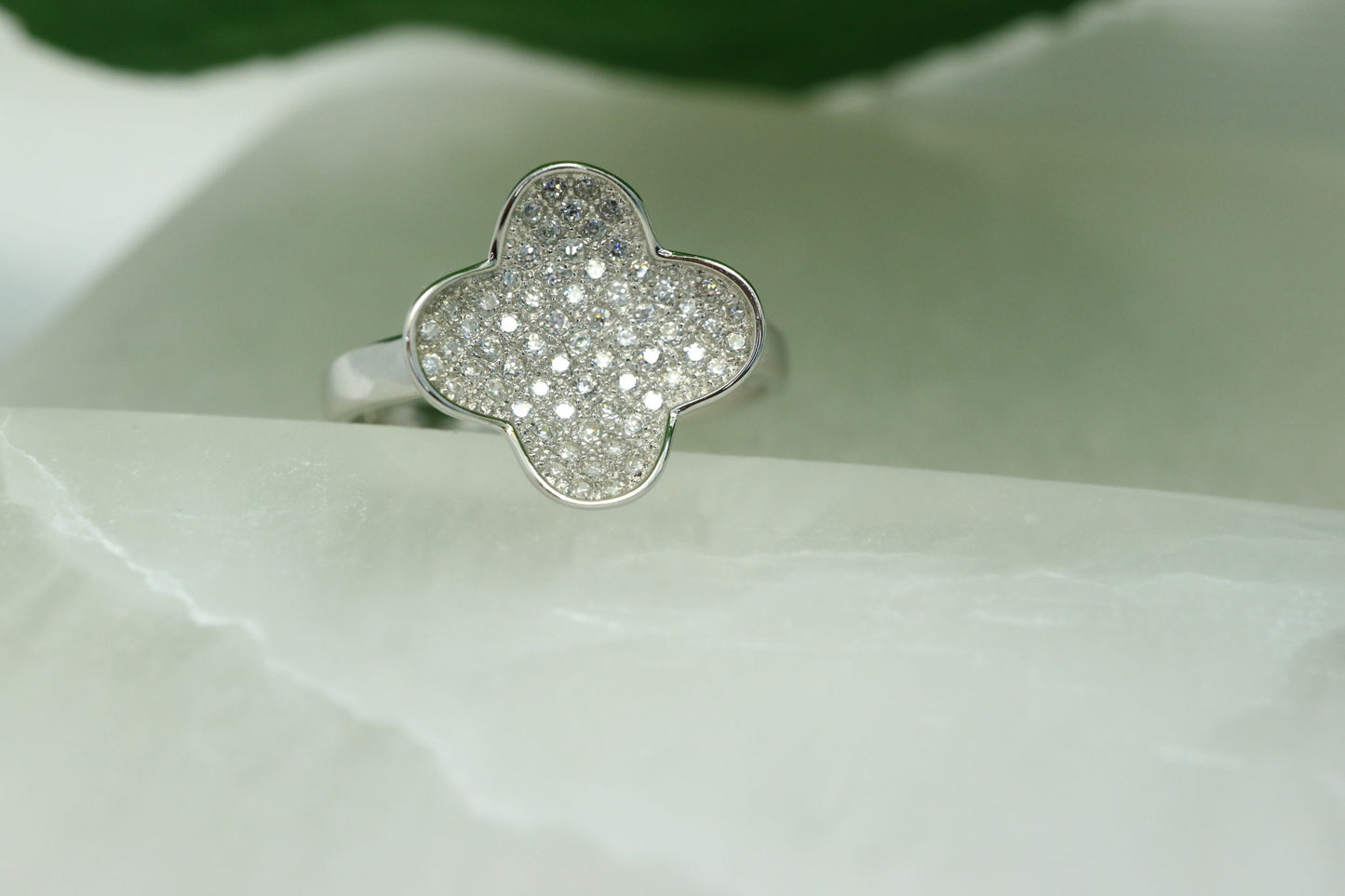 925 Sterling silver ring, Sterling  flower ring, CZ ring, Anniversary gift, Gift for her