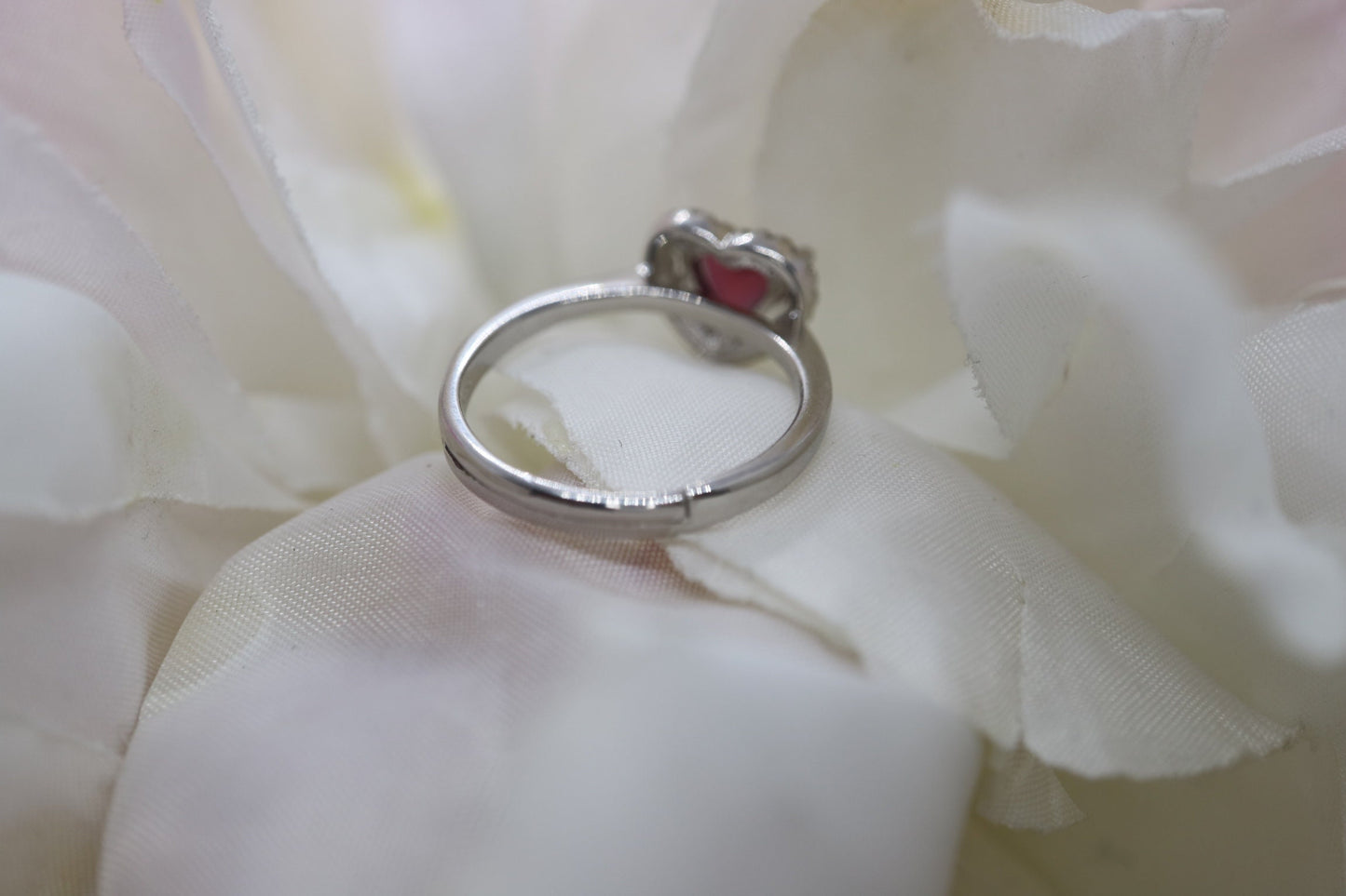 Ruby engagement ring,  white gold  diamond ring, heart halo ring, Anniversary Promise Ring, art deco Birthstone Ring, rings for women