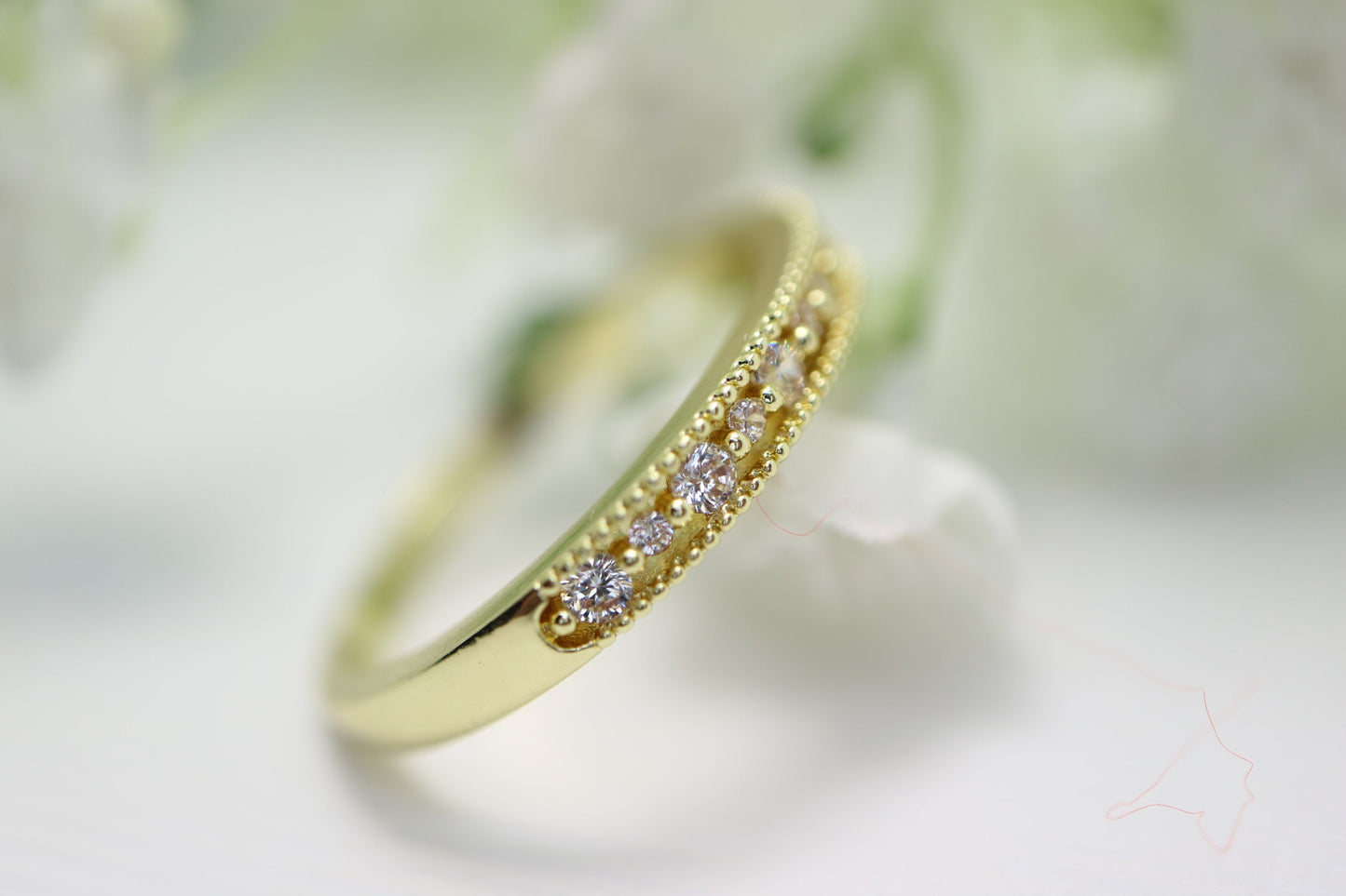 Lovely cocktail ring, Diamond wedding band, 14k gold dainty delicate minimal diamond Ring