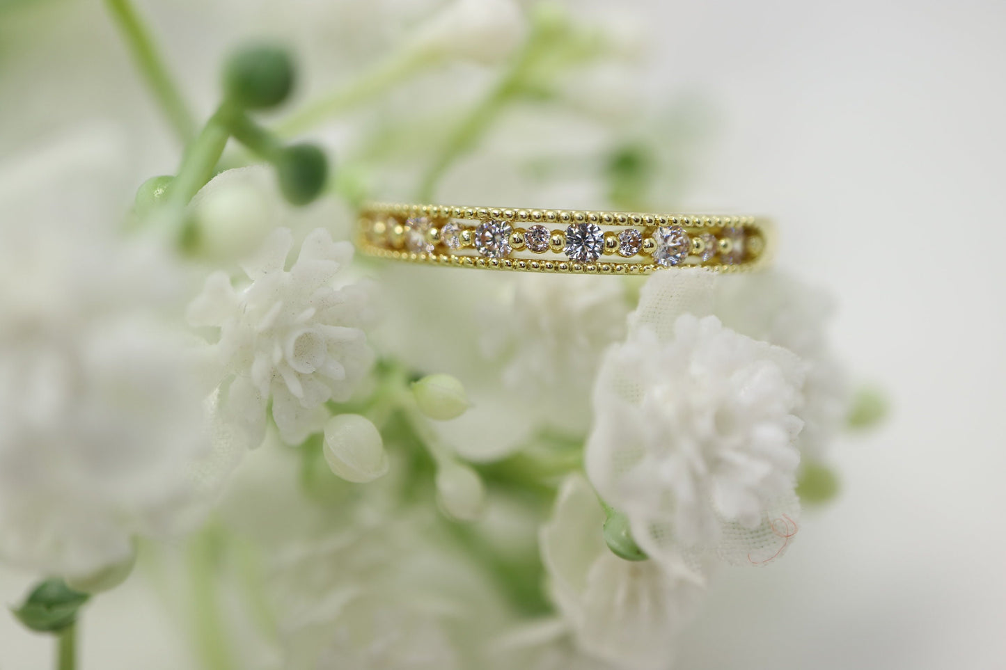 Lovely cocktail ring, Diamond wedding band, 14k gold dainty delicate minimal diamond Ring