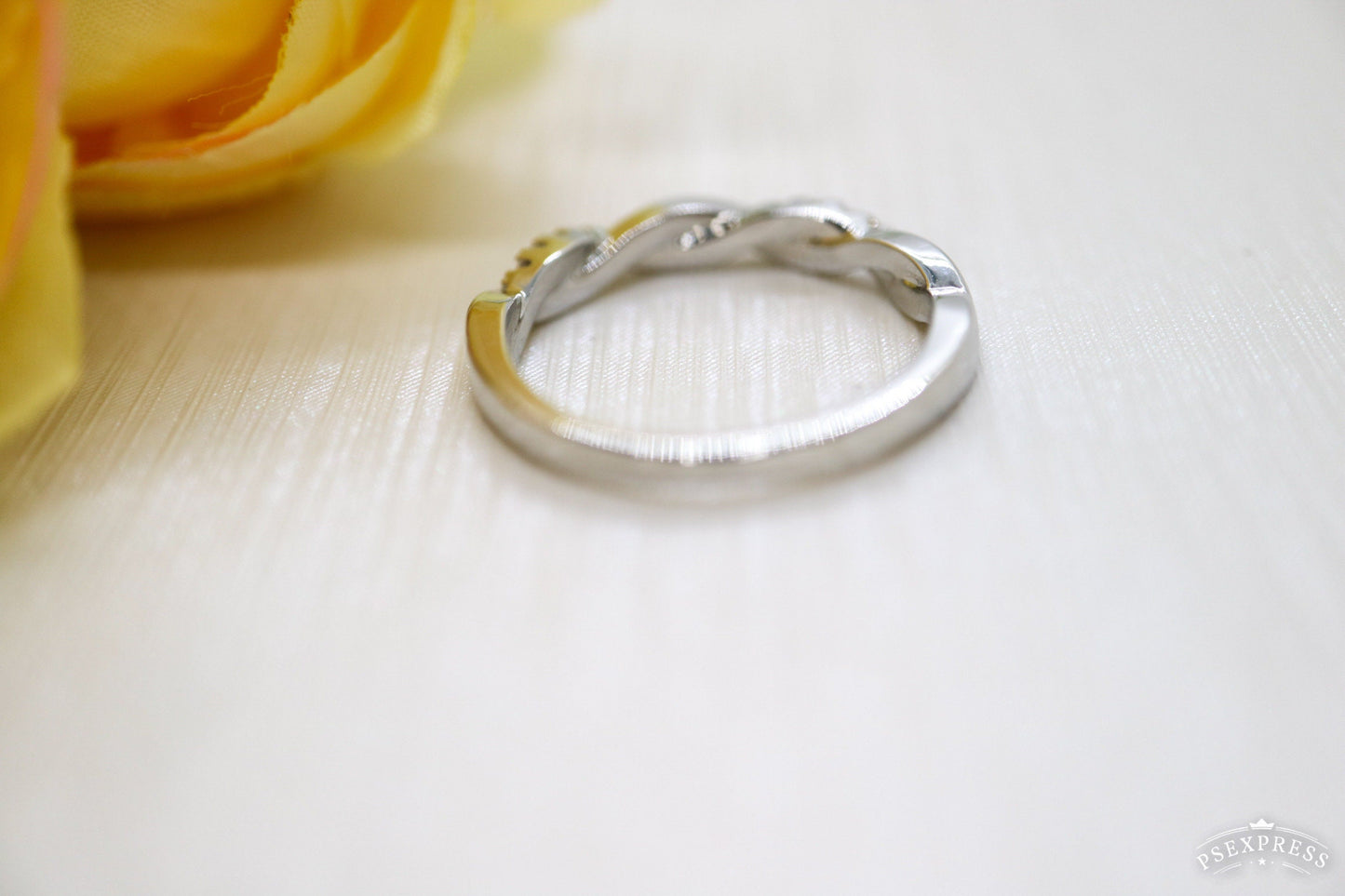 Simple dainty diamond ring, Twist eternity ring, Engagement ring, Anniversary ring