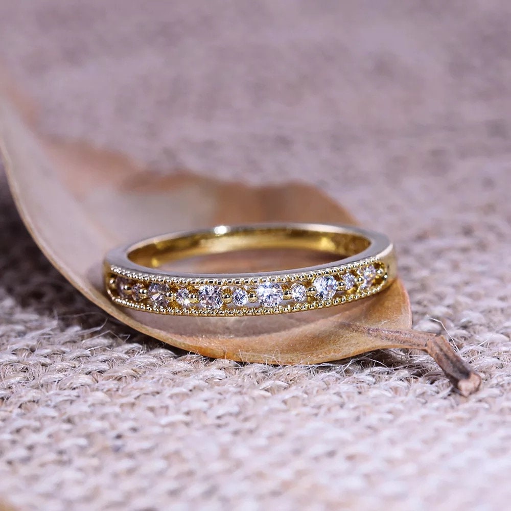 Lovely cocktail ring, Diamond wedding band, 14k gold dainty delicate minimal diamond Ring