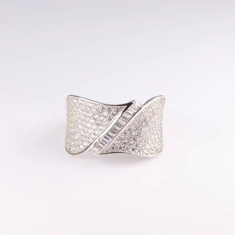 Sterling silver cubic Zircon men ring