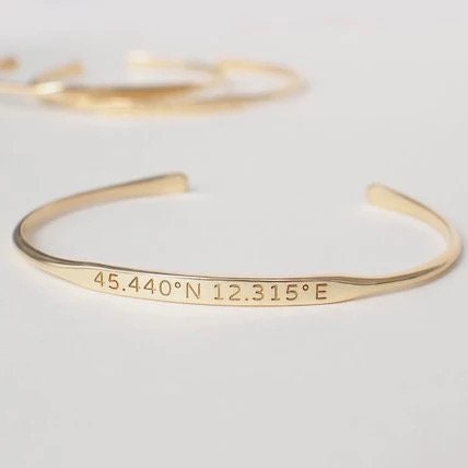 Sterling silver personalized name  bracelet, delicate custom coordinates cuff bracelet ,Graduation gift, initial bracelet