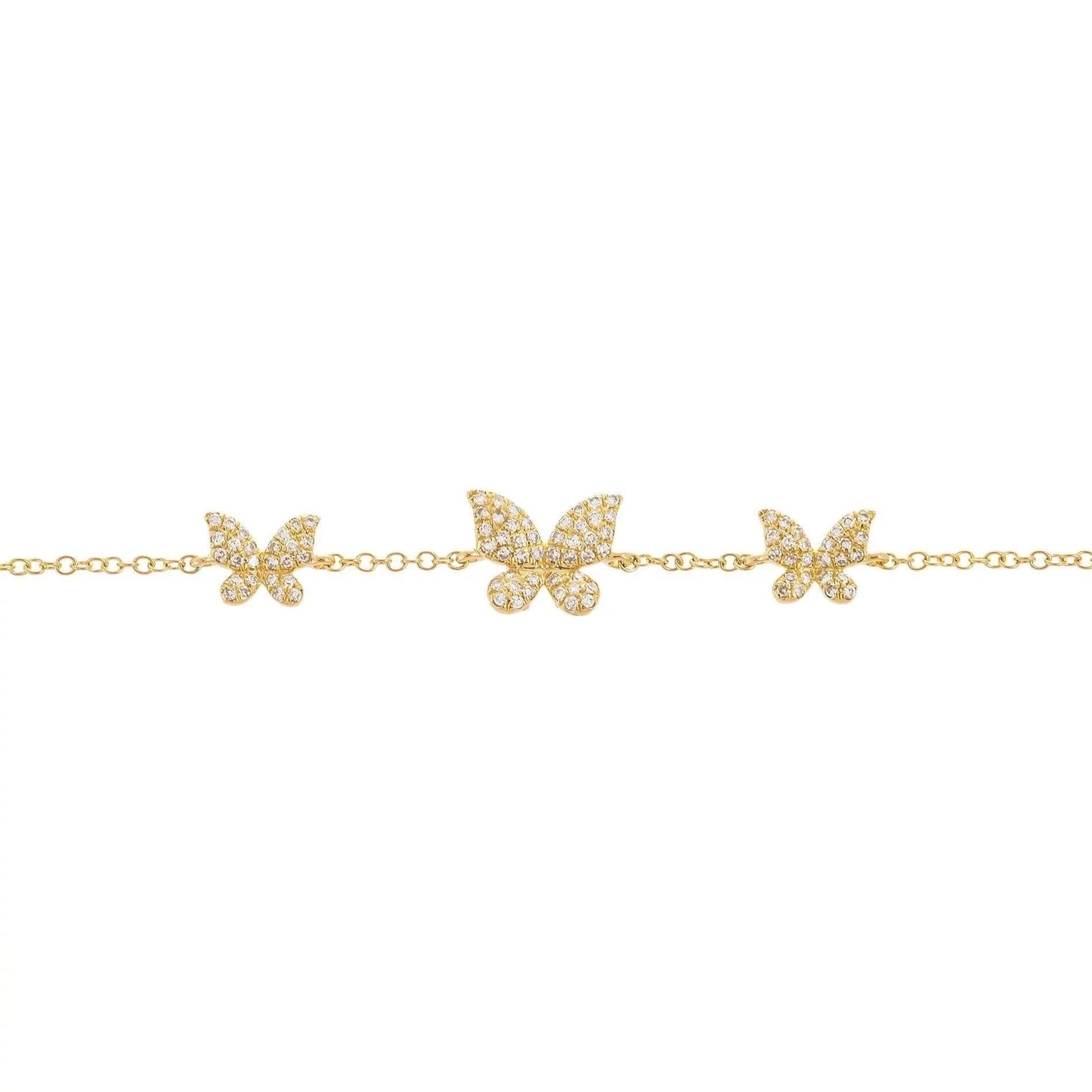 Sterling silver  butterfly bracelet, gold plated/ rose gold plated bracelet, elegant pave triple butterfly bracelet for women, Gift for her