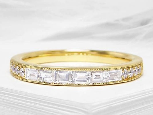 Invisible channel set diamond ring in 18k yellow gold-Natural diamond ring, Simple diamond band, yellow gold wedding band, Channel set