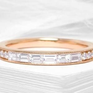 Invisible channel set diamond ring in 18k yellow gold-Natural diamond ring, Simple diamond band, yellow gold wedding band, Channel set