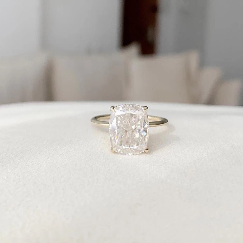 Moissinate  engagement ring, Cushion cut  moissinate diamond ring, Engagement ring, Wedding ring