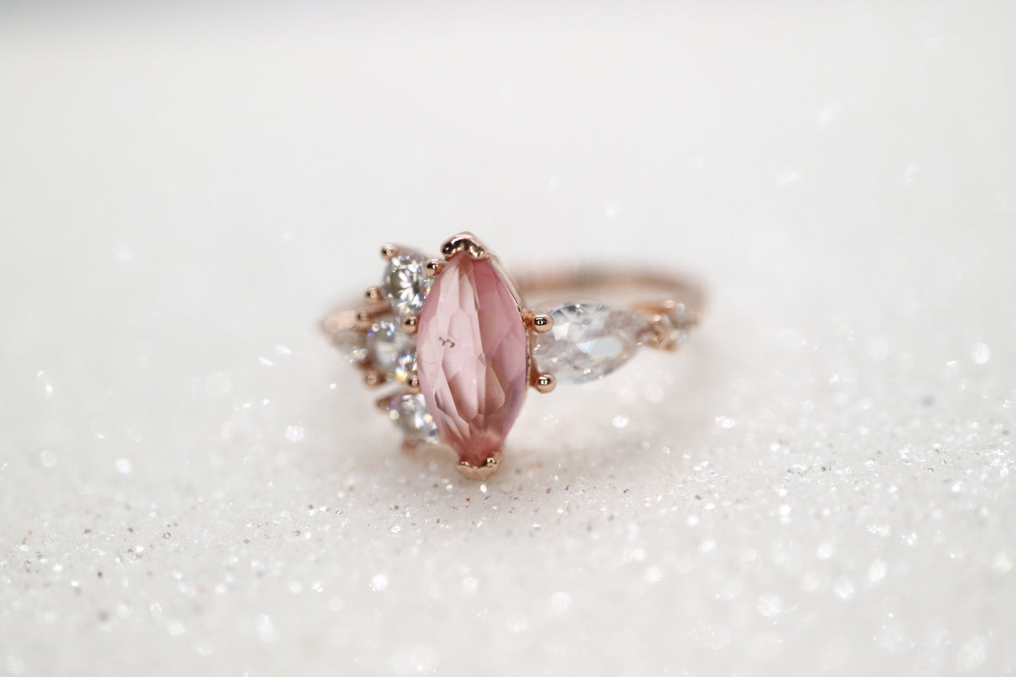 wedding ring, Pink engagement ring, Marquise engagement ring, pink diamond engagement ring