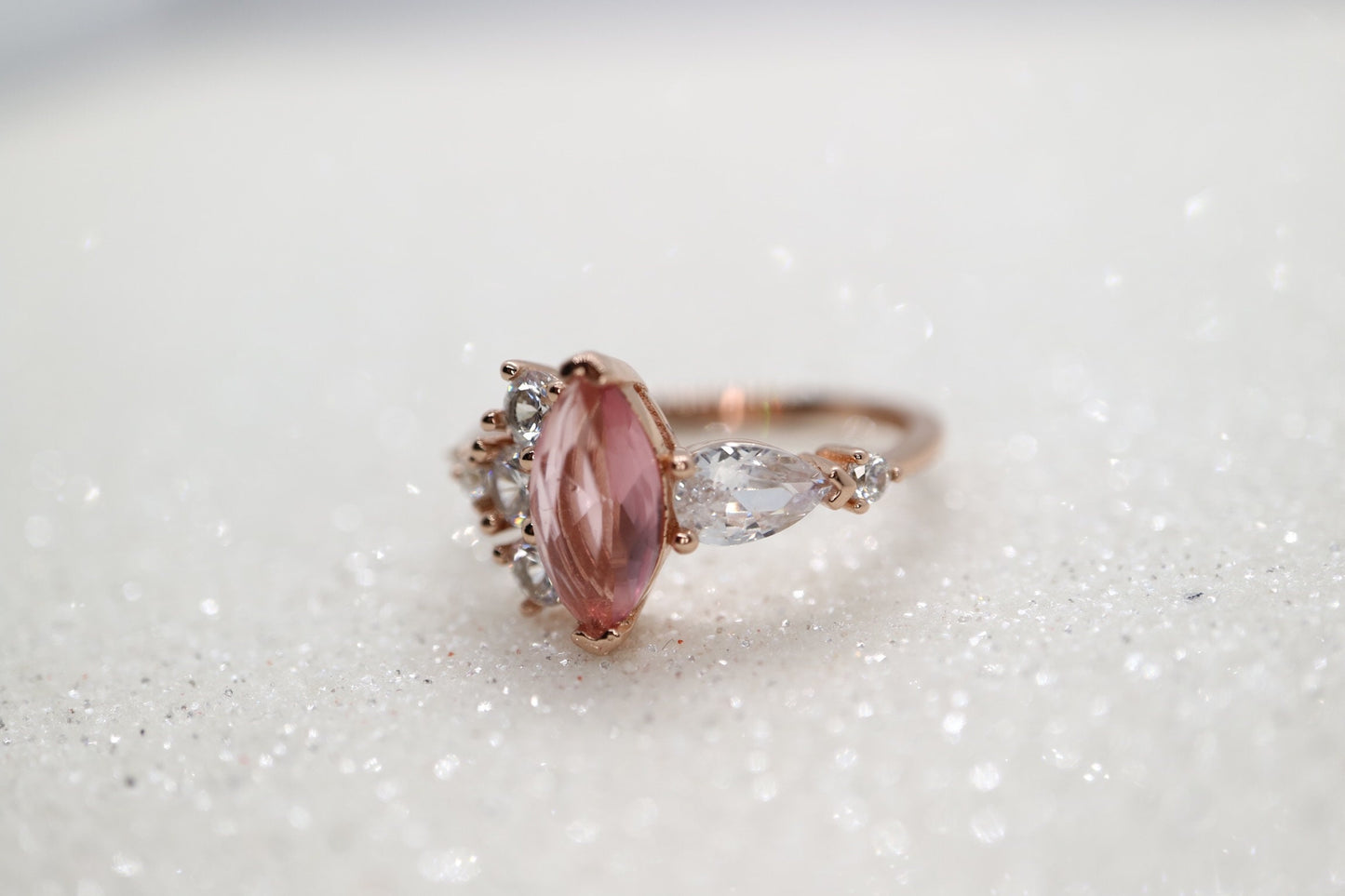 wedding ring, Pink engagement ring, Marquise engagement ring, pink diamond engagement ring