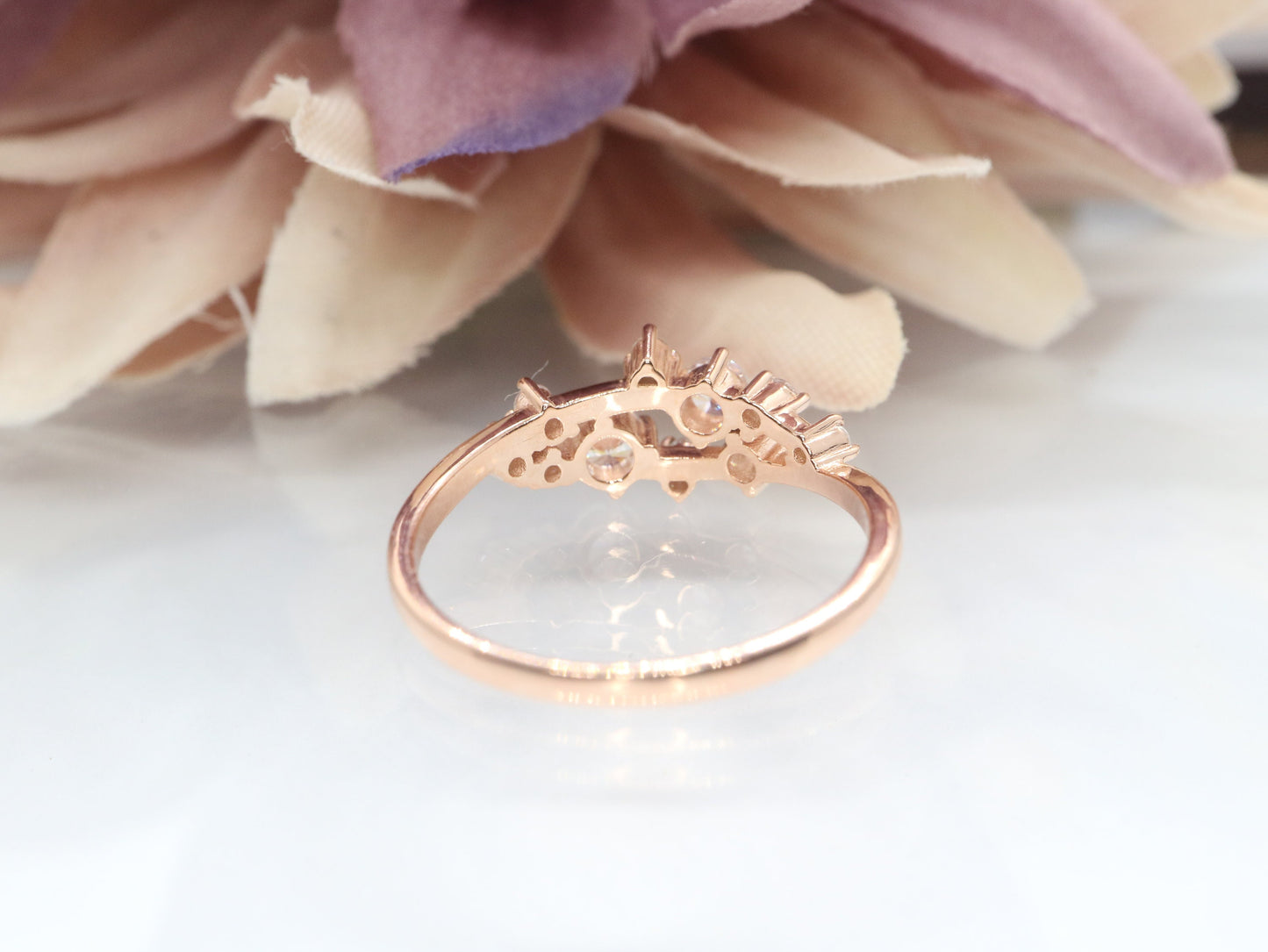 Diamond Twig Ring Cluster Ring, rose gold Wedding Band,Cluster diamond ring