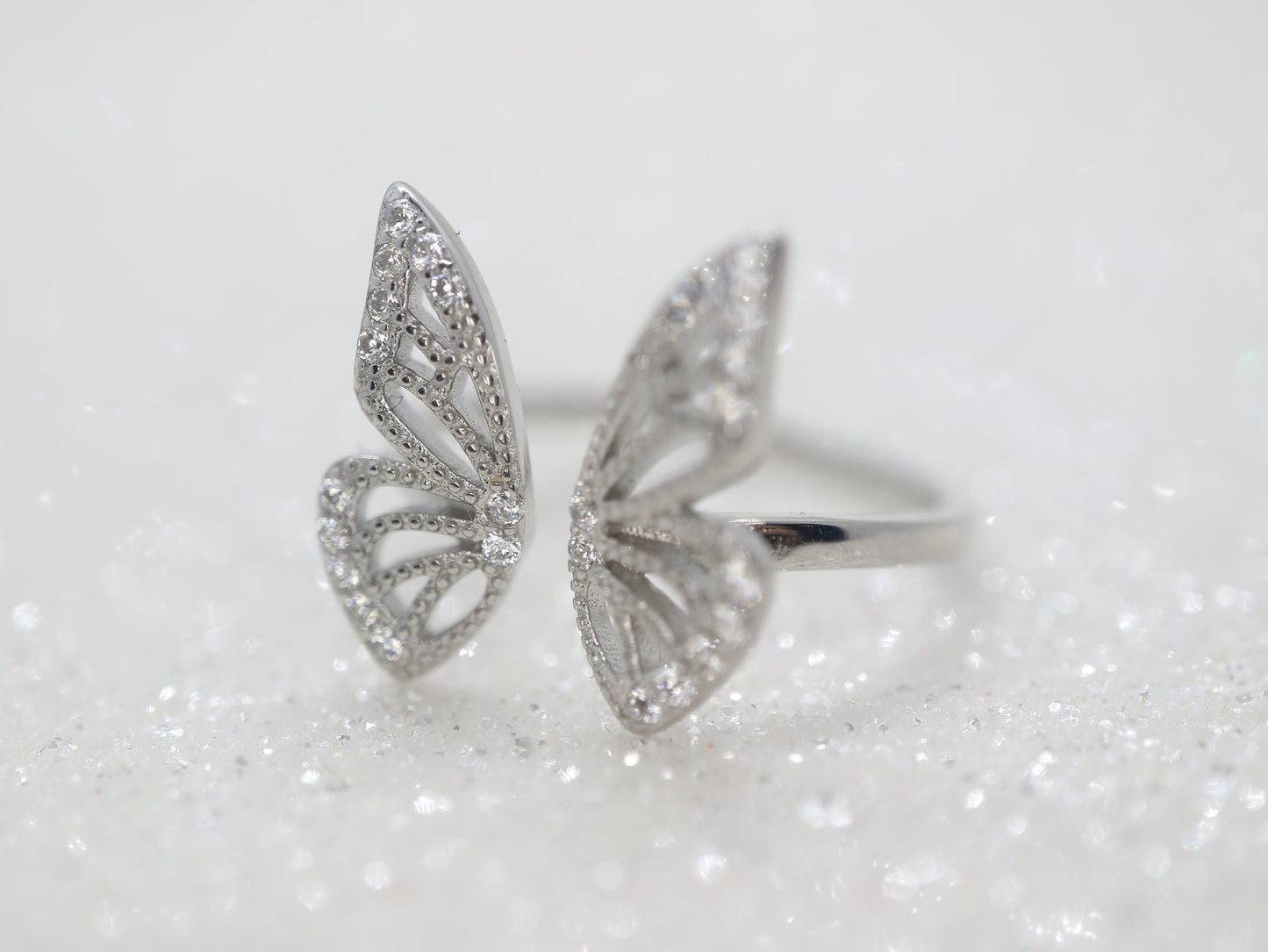 Butterfly rings, Sterling silver butterfly ring, Stackable ring, Cluster ring, Dainty ring, Open ring, Graduated gift, Gift for mom