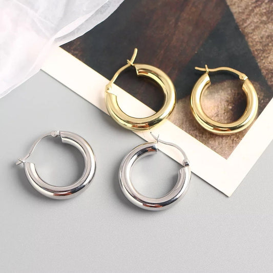 925 sterling silver Chunky Hoops earring, 18k gold plated sterling silver hoop earring, Nickel free