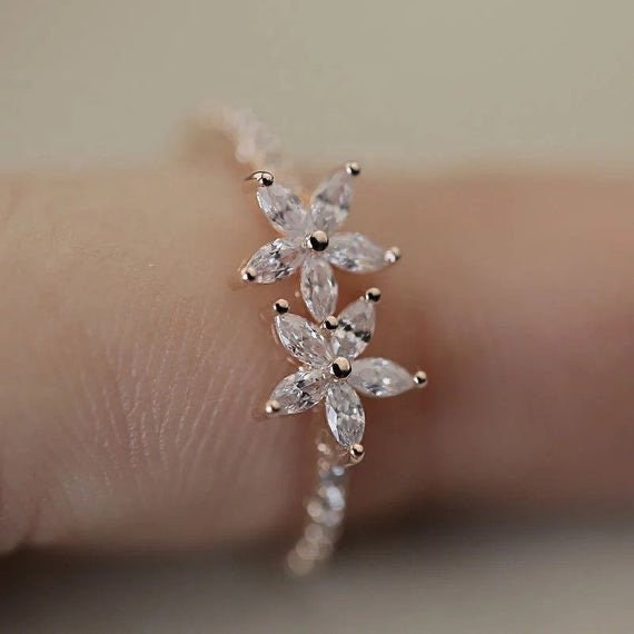 Moissanite promise ring- anniversary gift, birthday gift for her