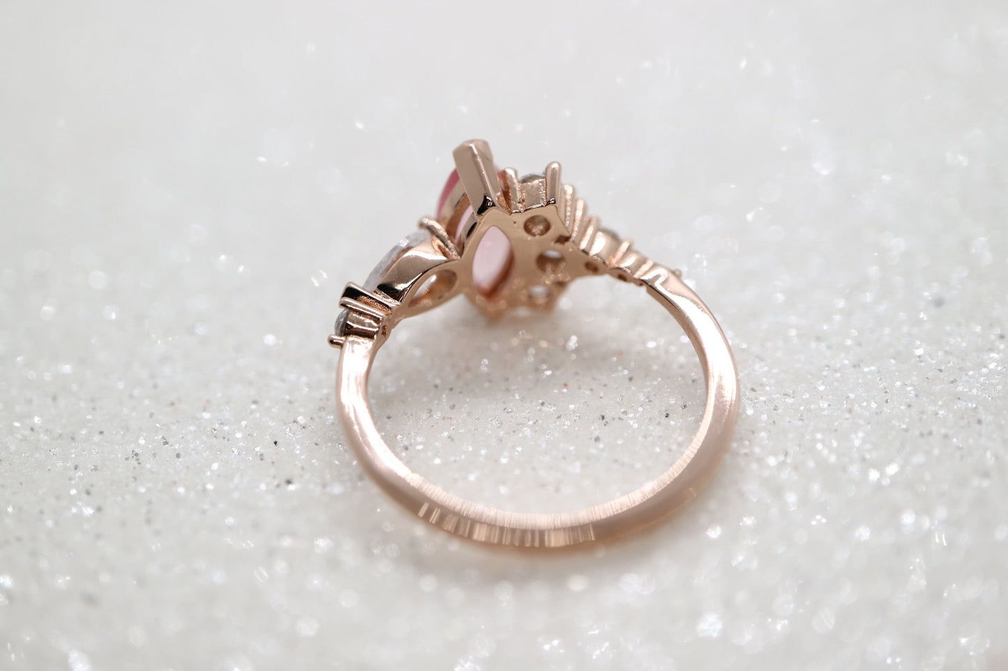 wedding ring, Pink engagement ring, Marquise engagement ring, pink diamond engagement ring