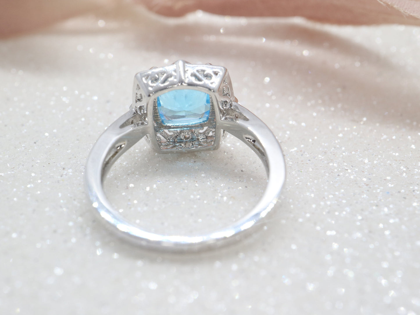 Art Deco blue topaz and diamond ring, Engagement ring, Engagement and wedding