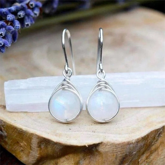 Sterling silver moonstone earring, Oval shape moonstone earring