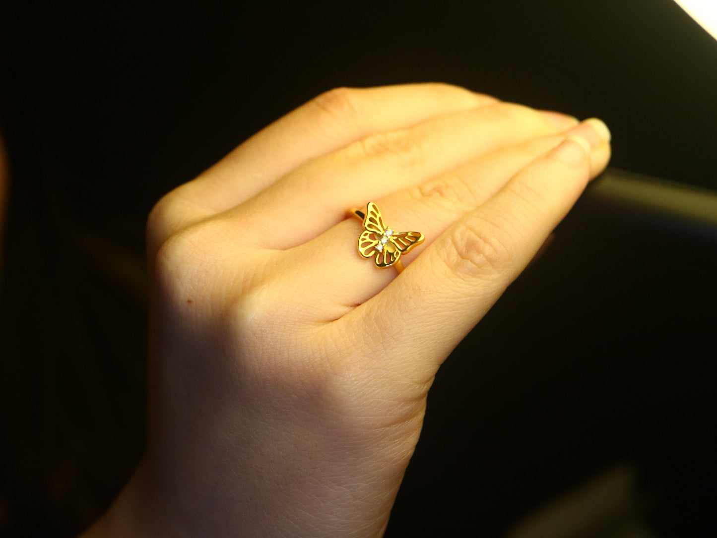 Sterling silver butterfly ring, Anniversary gift