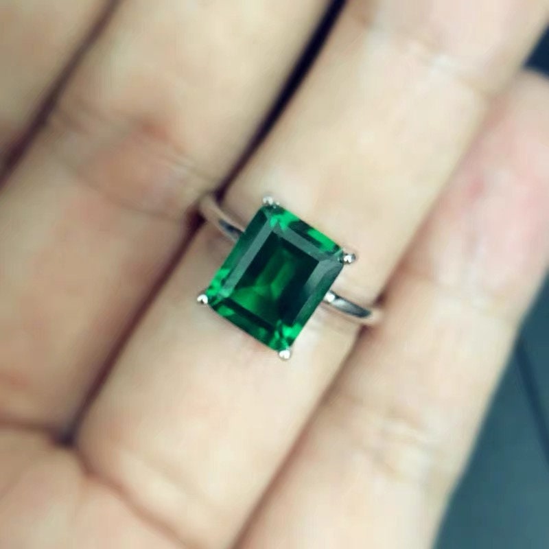 14k gold Emerald ring, gift for her