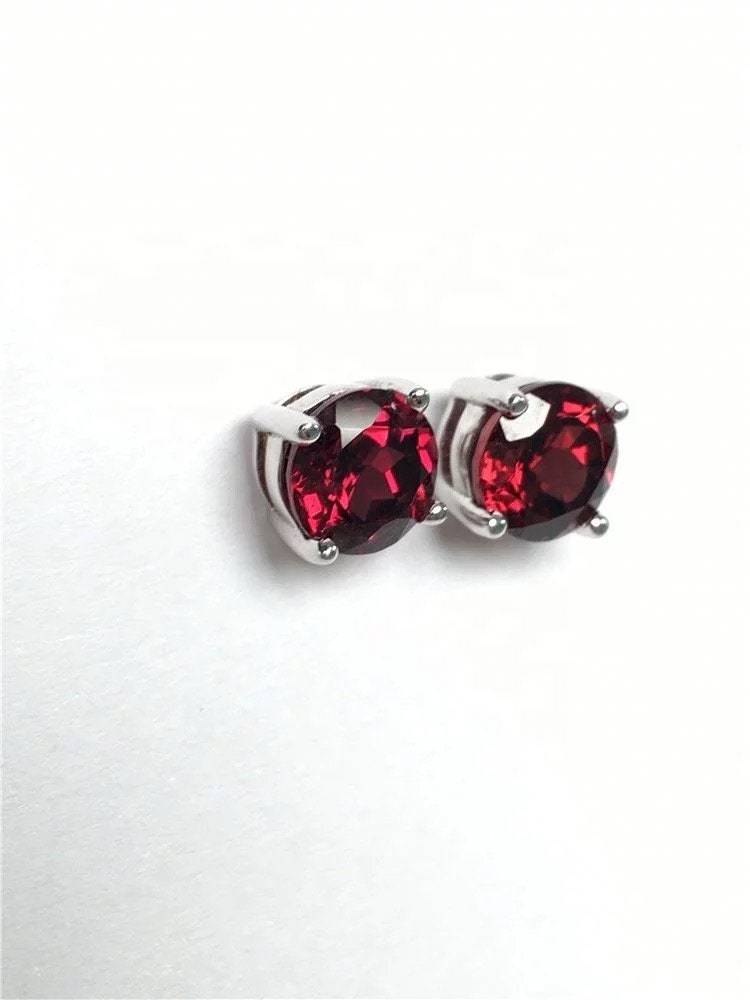 Sterling silver garnet earring, anniversary gift